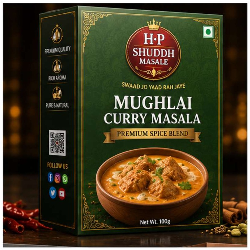 Mughlai Curry Masala — H.P Shuddh Masale full packaging